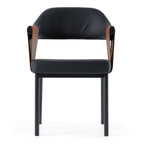 Jensen - Modern Black + Camel Vegan Leather Dining Chair