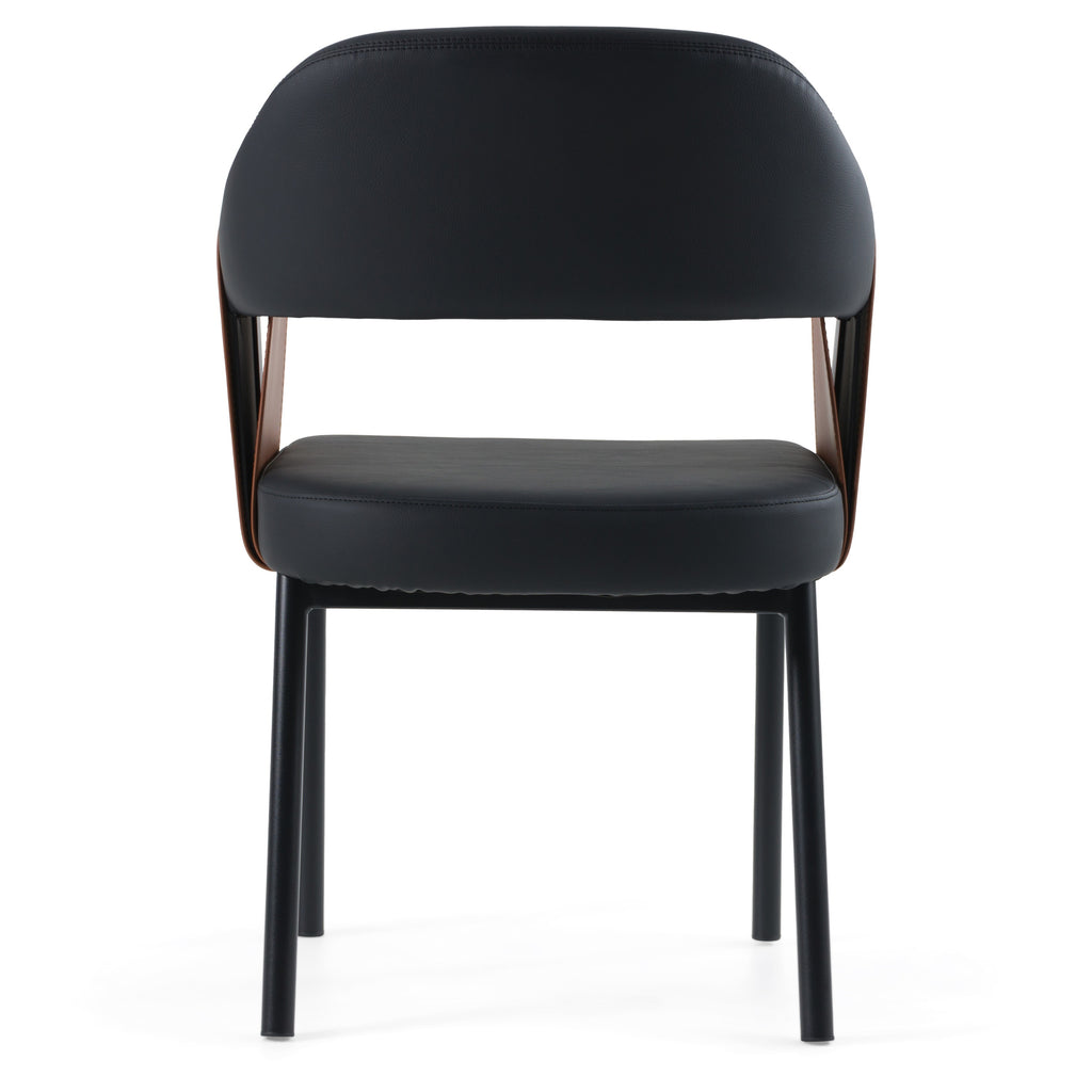 Jensen - Modern Black + Camel Vegan Leather Dining Chair