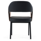 Jensen - Modern Black + Camel Vegan Leather Dining Chair