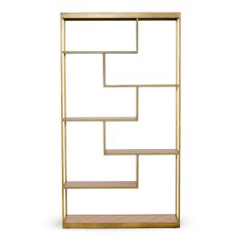 Jessica - Modern Oak & Brass Bookshelf