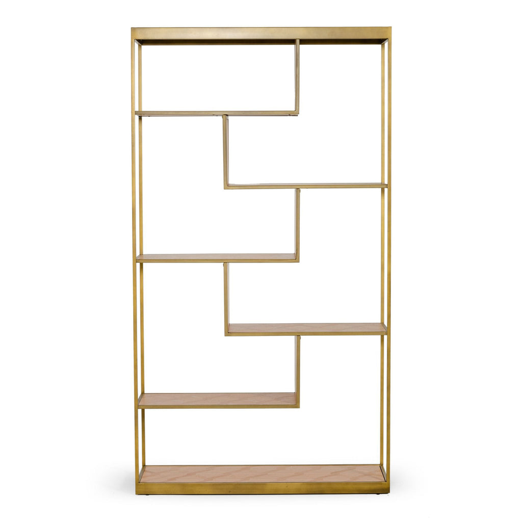 Jessica - Modern Oak & Brass Bookshelf