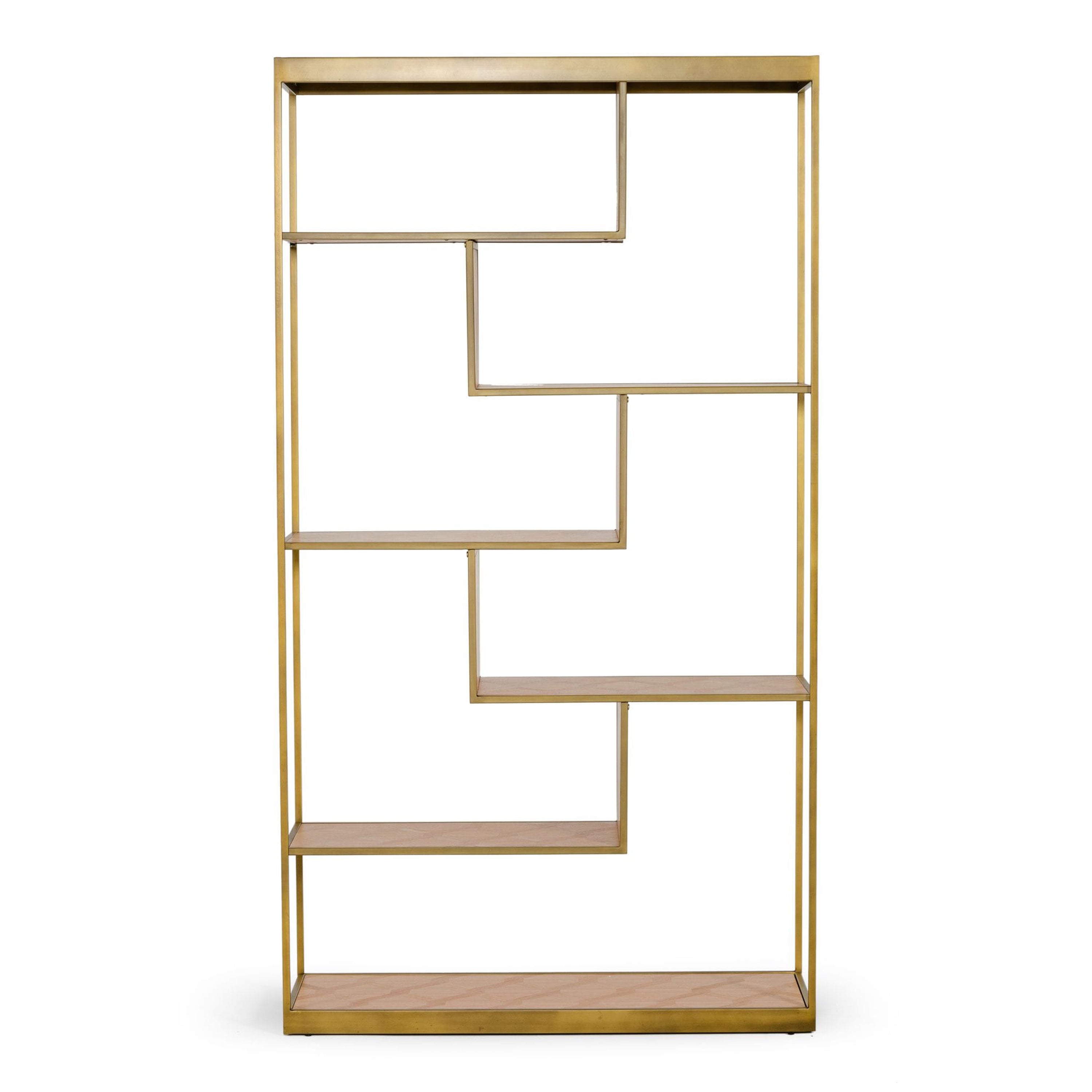 Jessica - Modern Oak & Brass Bookshelf