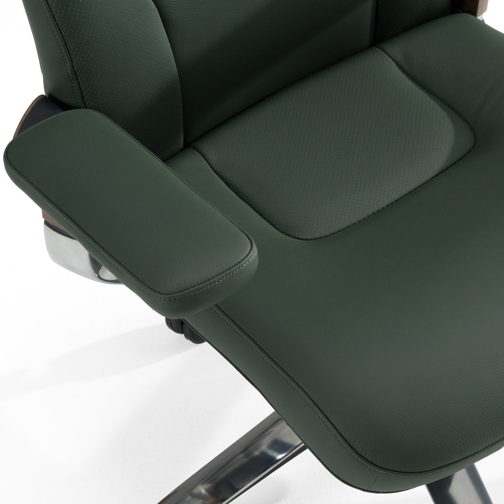 Johnson - Modern Green Leather Executive Office Chair