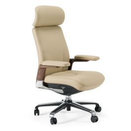 Johnson - Modern Beige Leather Executive Office Chair