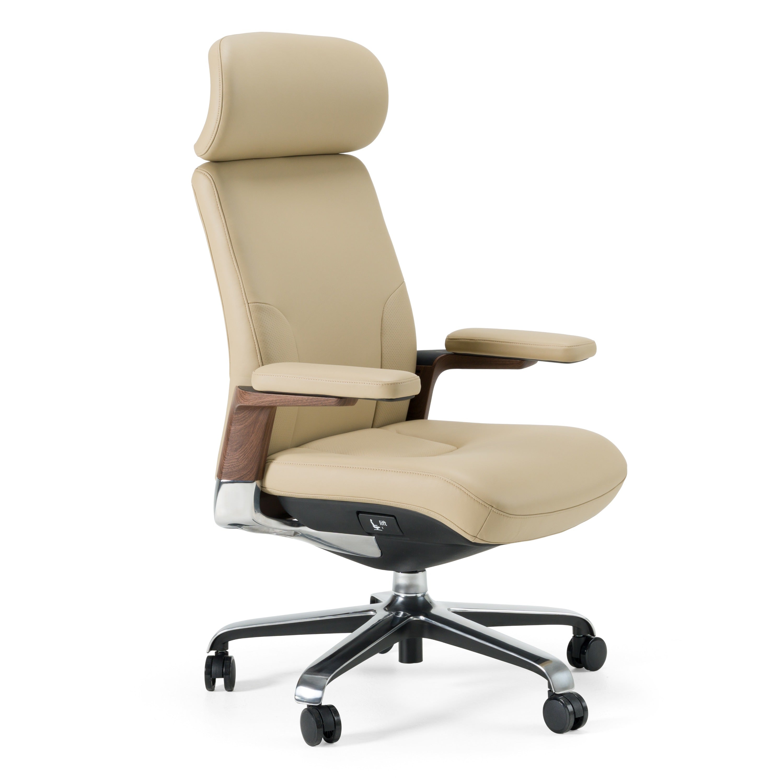 Johnson - Modern Beige Leather Executive Office Chair