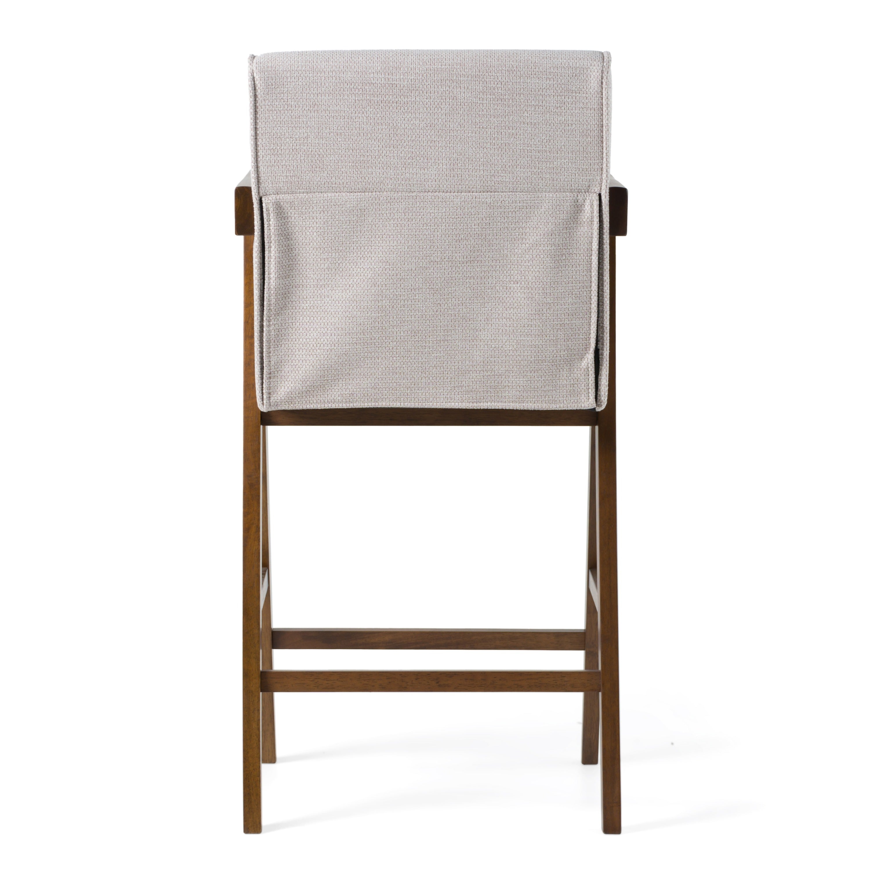 Joseline - Modern Beige Fabric + Walnut Counter Chair (Set of 2)