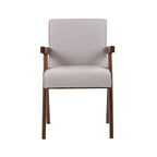 Joseline - Modern Beige Fabric + Walnut Dining Chair (Set of 2)
