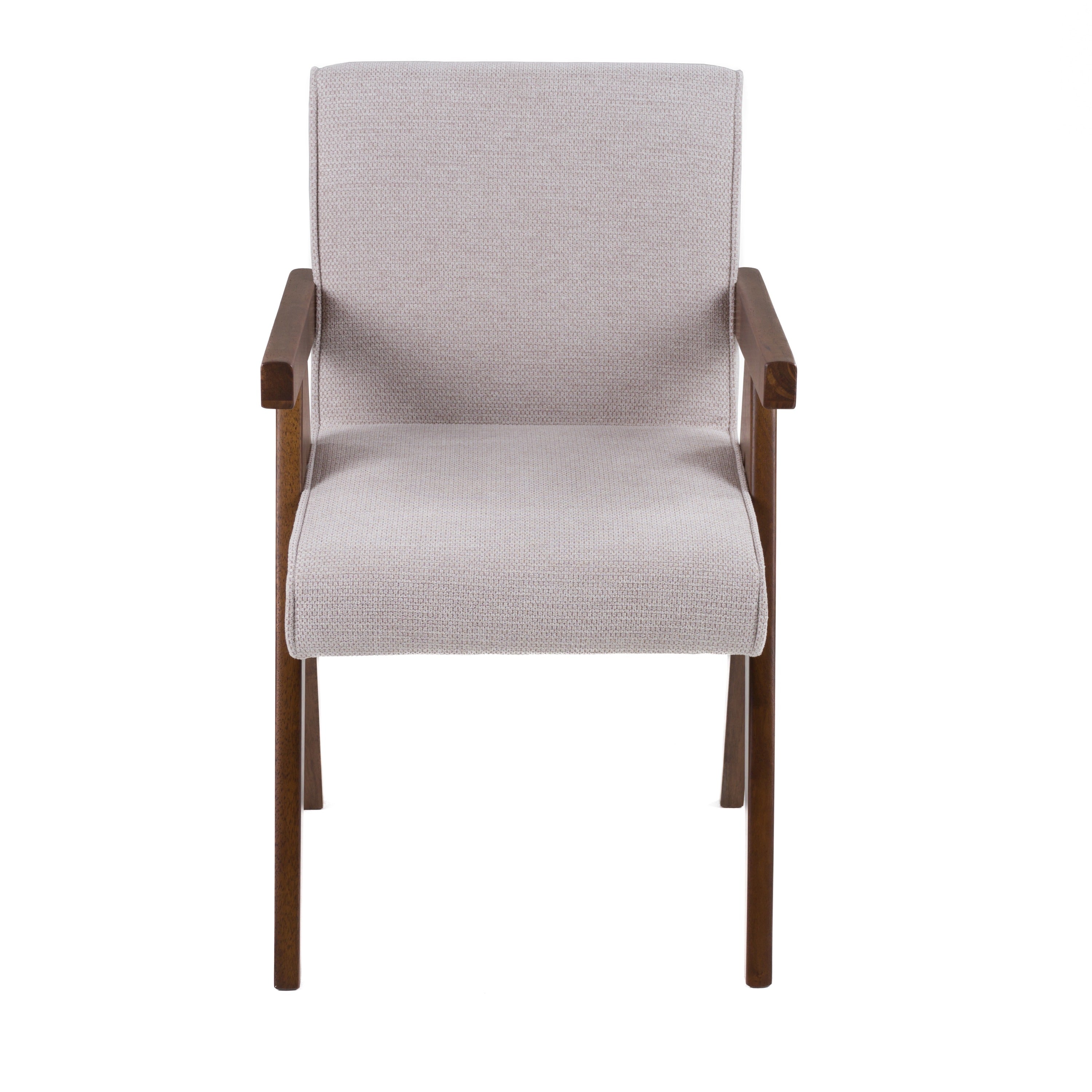 Joseline - Modern Beige Fabric + Walnut Dining Chair (Set of 2)