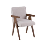 Joseline - Modern Beige Fabric + Walnut Dining Chair (Set of 2)