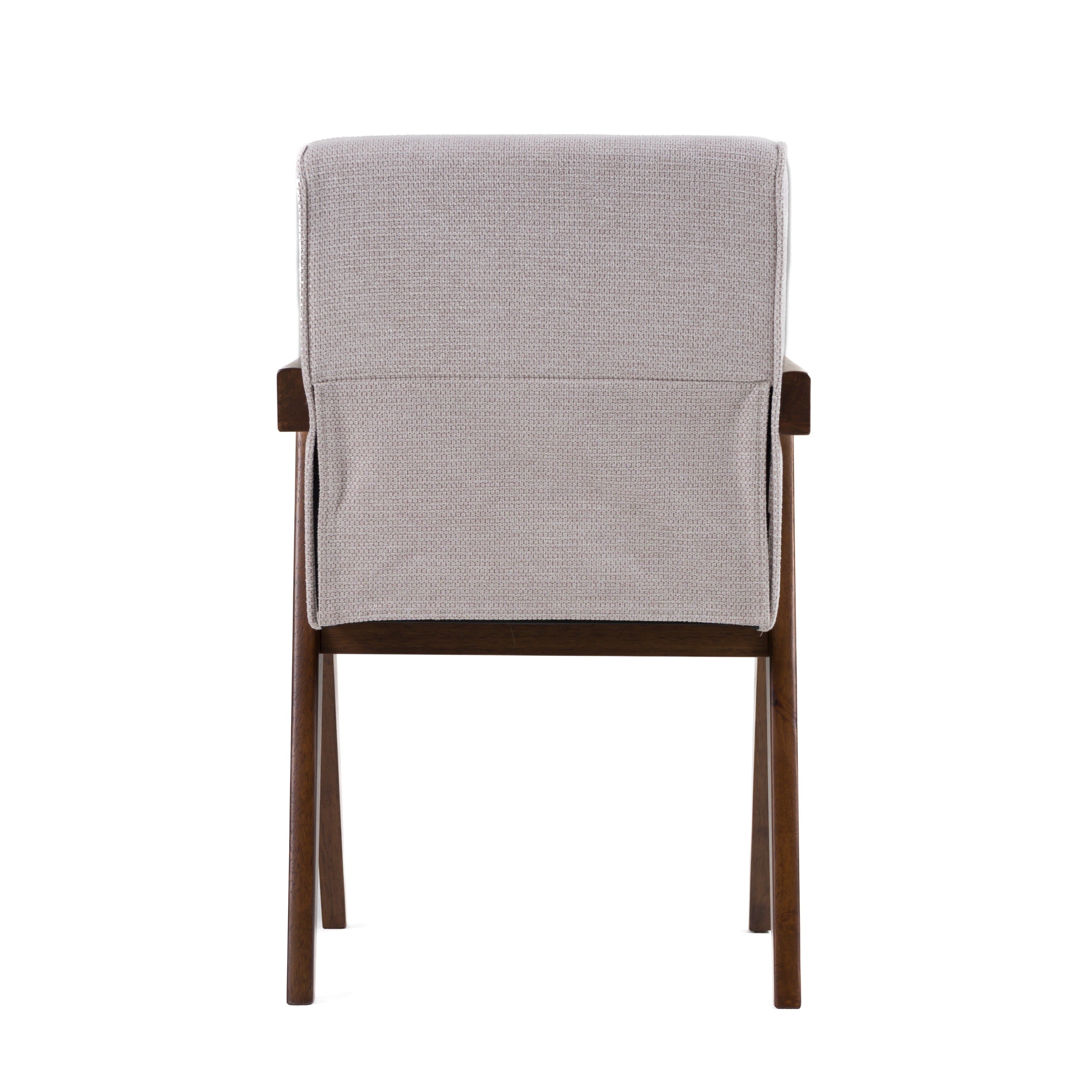 Joseline - Modern Beige Fabric + Walnut Dining Chair (Set of 2)