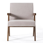 Joseline - Modern Beige Fabric + Walnut Accent Chair (Set of 2)