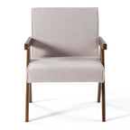 Joseline - Modern Beige Fabric + Walnut Accent Chair (Set of 2)