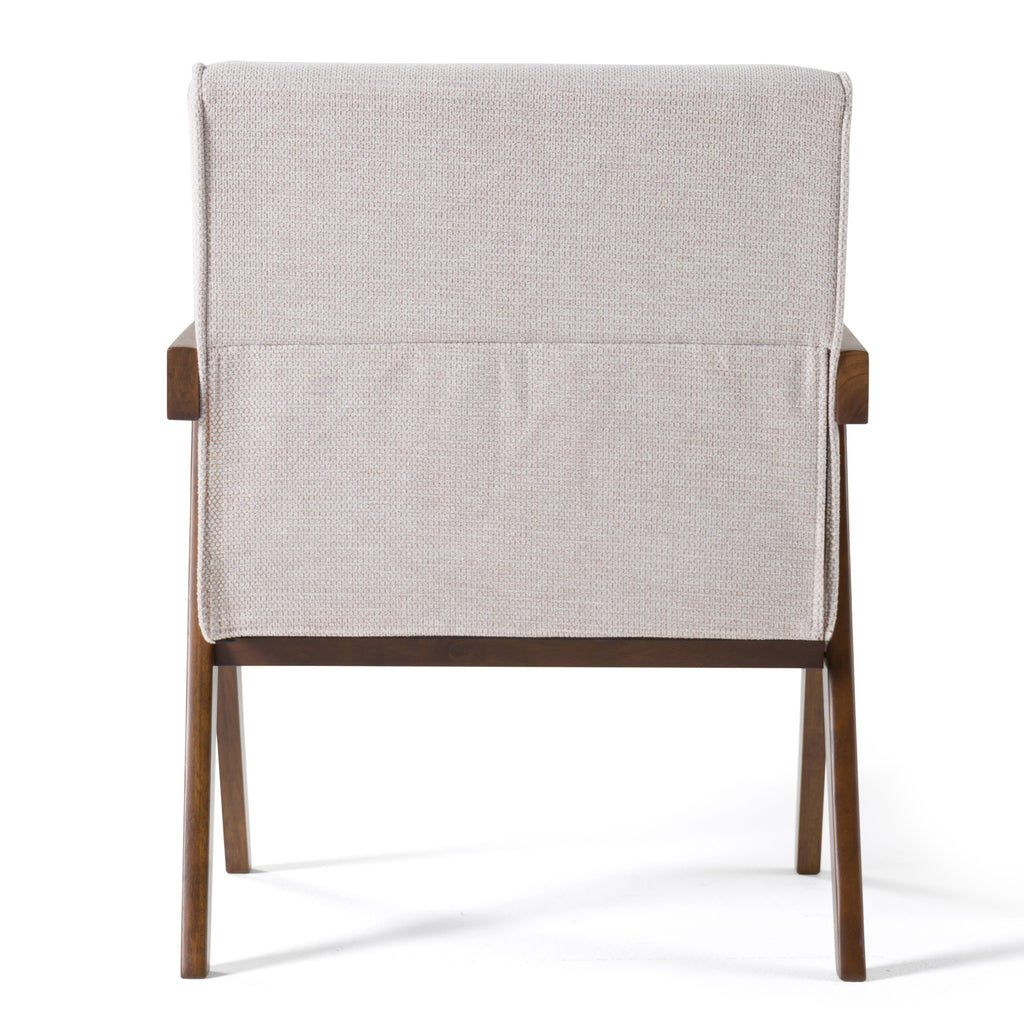 Joseline - Modern Beige Fabric + Walnut Accent Chair (Set of 2)