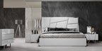Queen Chrysler Modern White Bonded Leather Bed