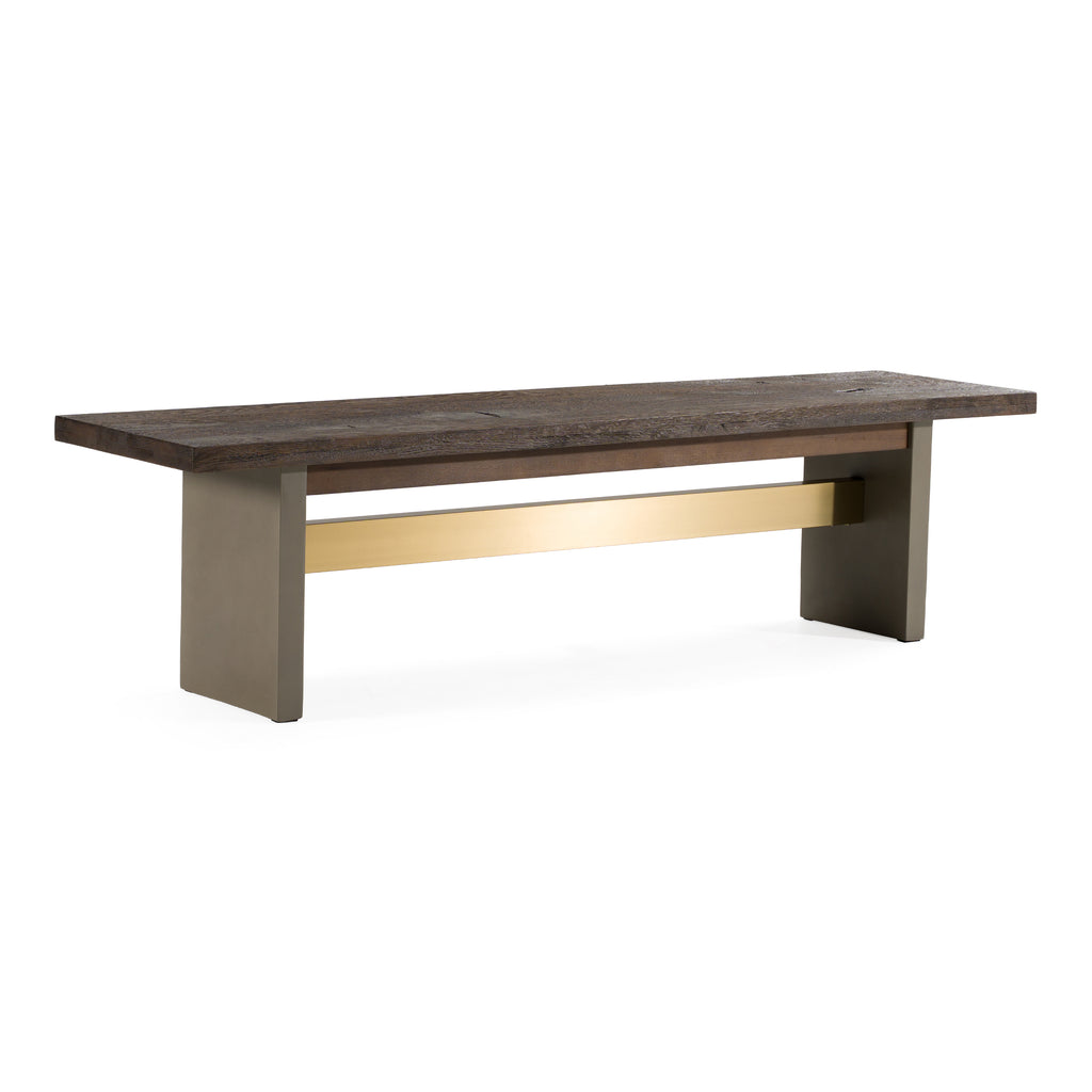 June - Modern Dark Grey Concrete & Walnut Dining Bench