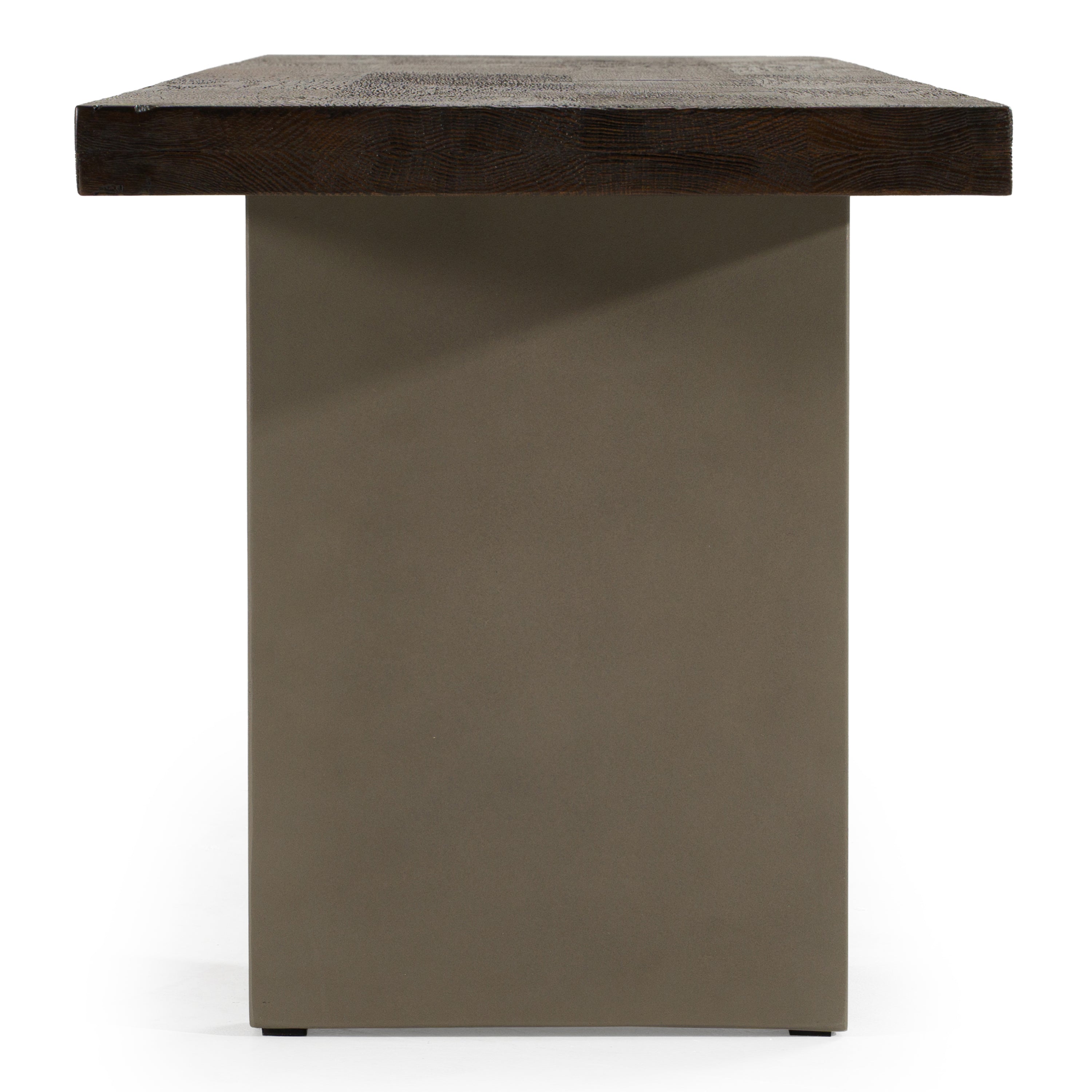 June - Modern Dark Grey Concrete & Walnut Dining Bench