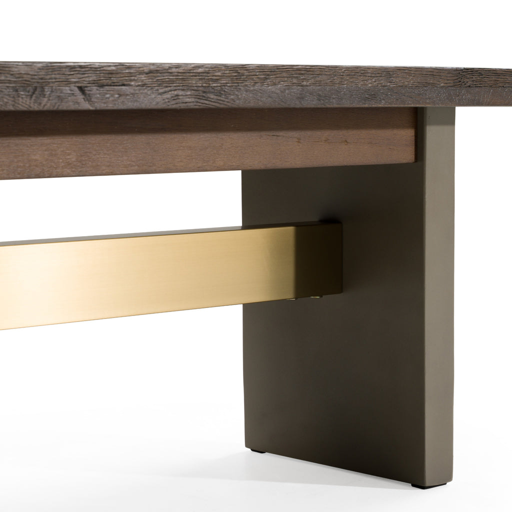 June - Modern Dark Grey Concrete & Walnut Dining Bench