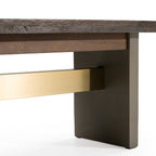 June - Modern Dark Grey Concrete & Walnut Dining Bench