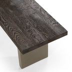 June - Modern Dark Grey Concrete & Walnut Dining Bench