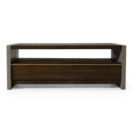 June - Modern Dark Grey Concrete & Walnut Coffee Table