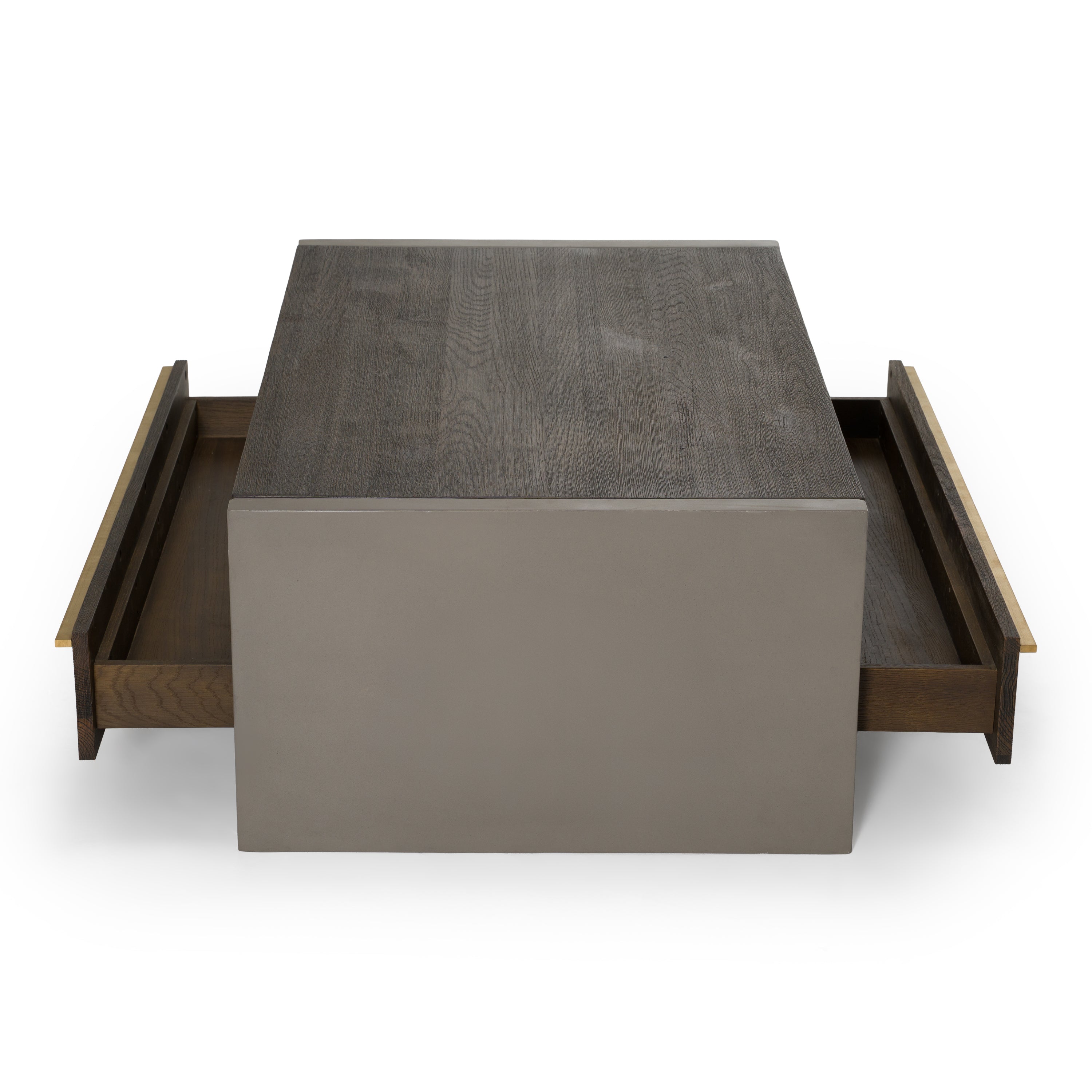June - Modern Dark Grey Concrete & Walnut Coffee Table