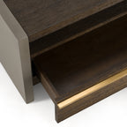 June - Modern Dark Grey Concrete & Walnut Coffee Table