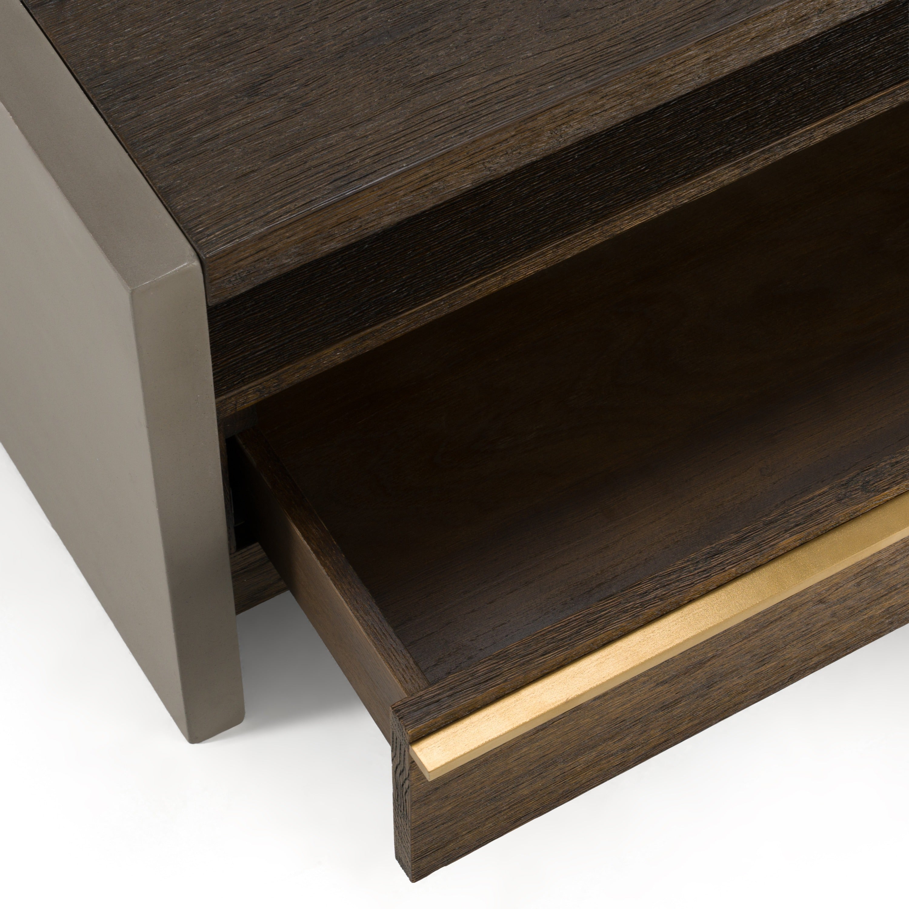 June - Modern Dark Grey Concrete & Walnut Coffee Table
