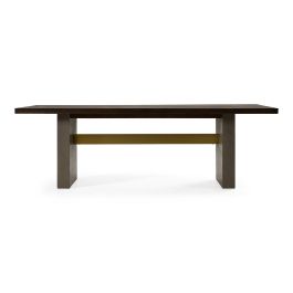 June - Modern Dark Grey & Walnut Dining Table