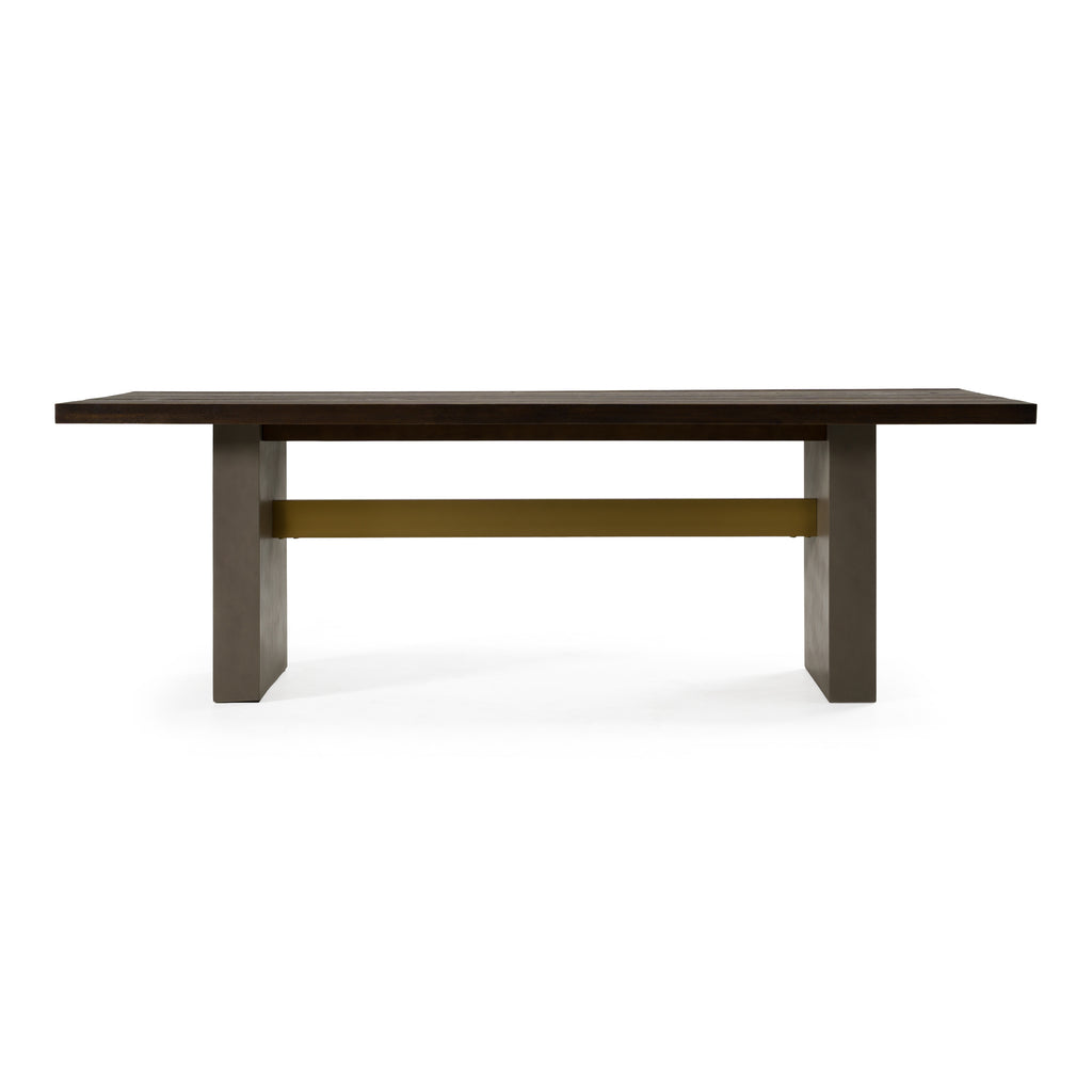 June - Modern Dark Grey & Walnut Dining Table