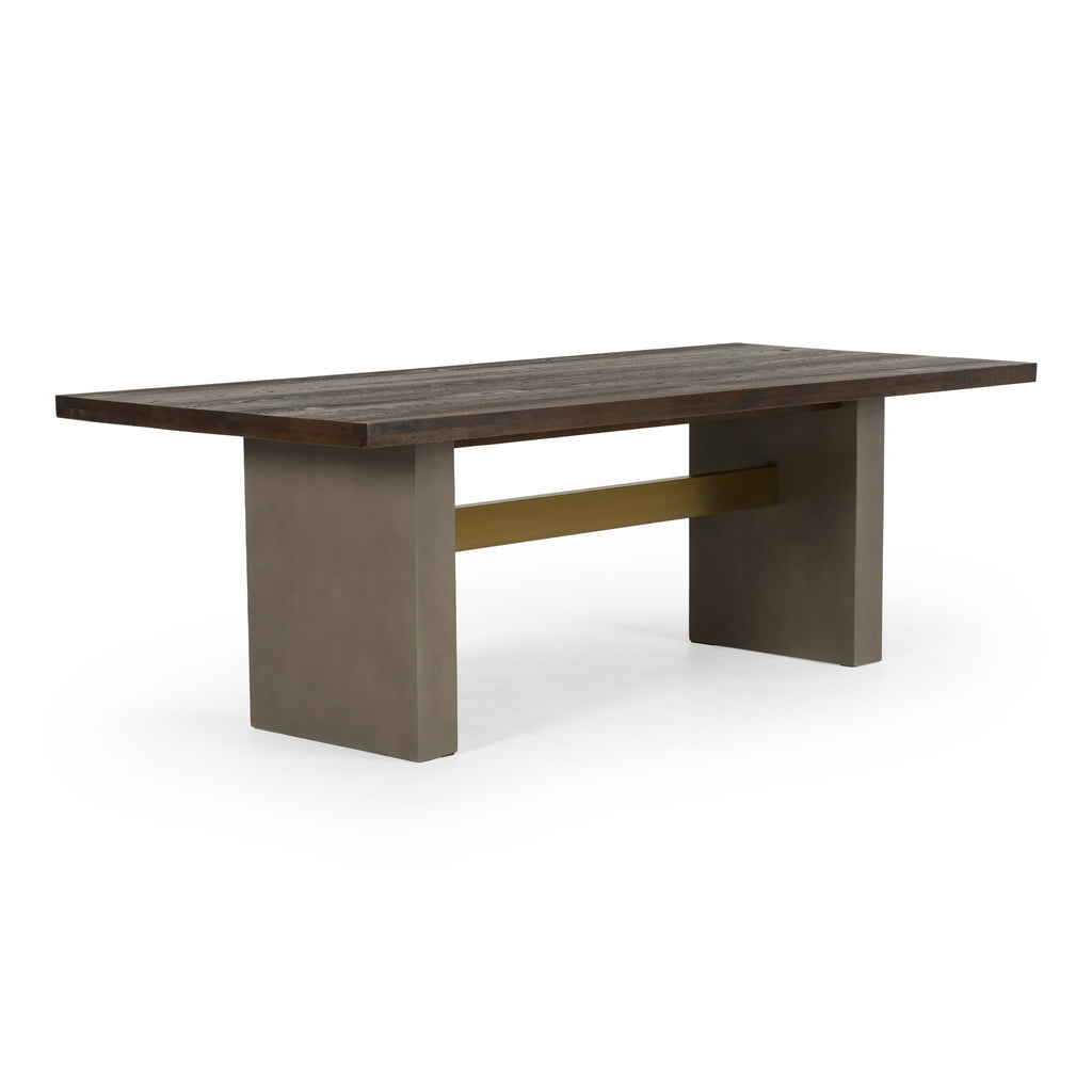 June - Modern Dark Grey & Walnut Dining Table