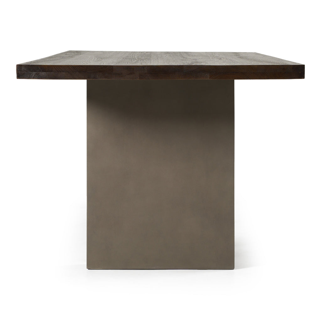 June - Modern Dark Grey & Walnut Dining Table