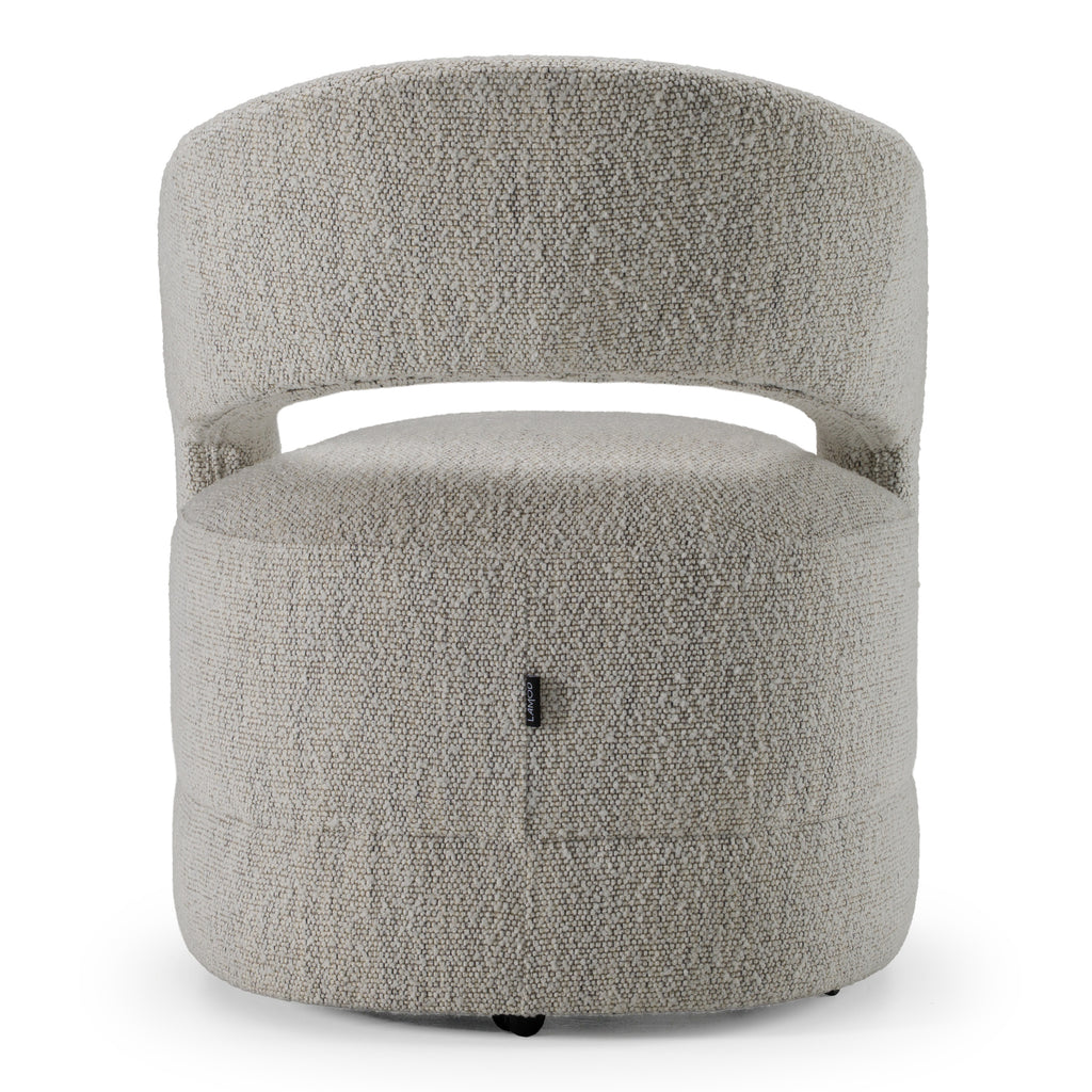Kadoka - Modern Light Grey Fabric Dining Chair with Castor Wheels