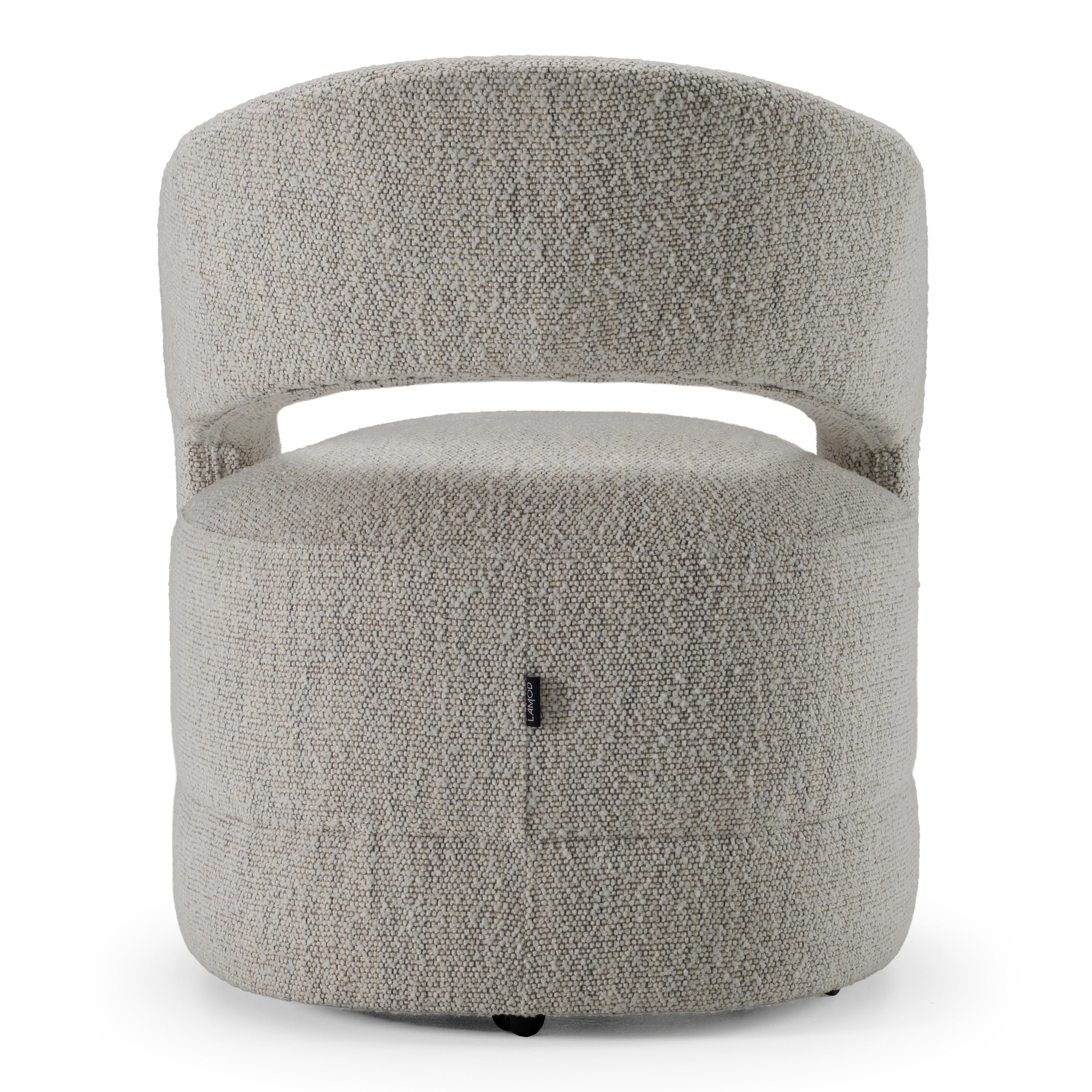 Kadoka - Modern Light Grey Fabric Dining Chair with Castor Wheels