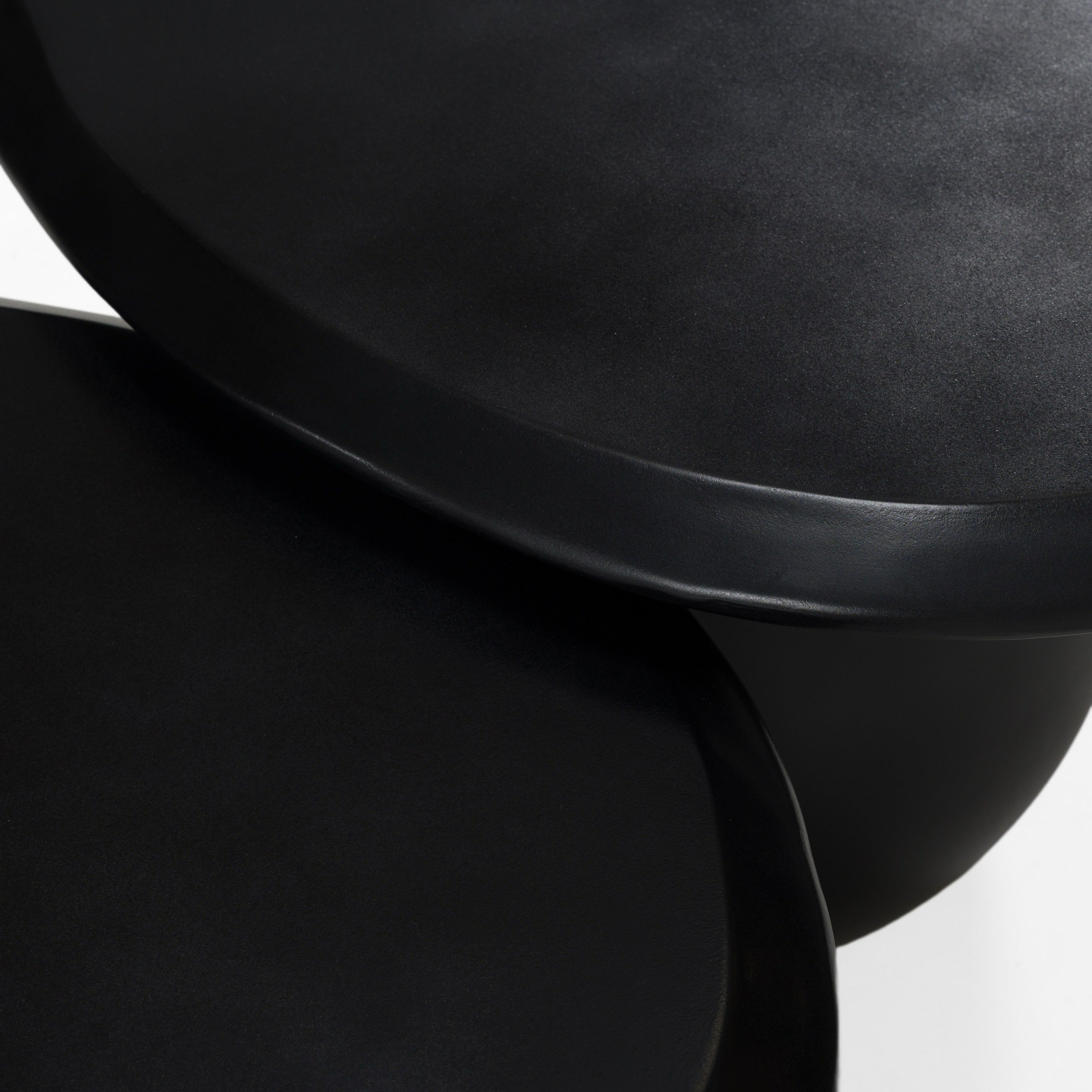 Kalvin - Modern Black Concrete Nesting Coffee Table Set