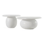 Kalvin - Modern Ivory Concrete Nesting Coffee Table Set
