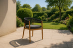 Kamari - Outdoor Grey Olefin Fabric + Teak Dining Chair (Set of 2)