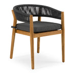 Kamari - Outdoor Grey Olefin Fabric + Teak Dining Chair (Set of 2)