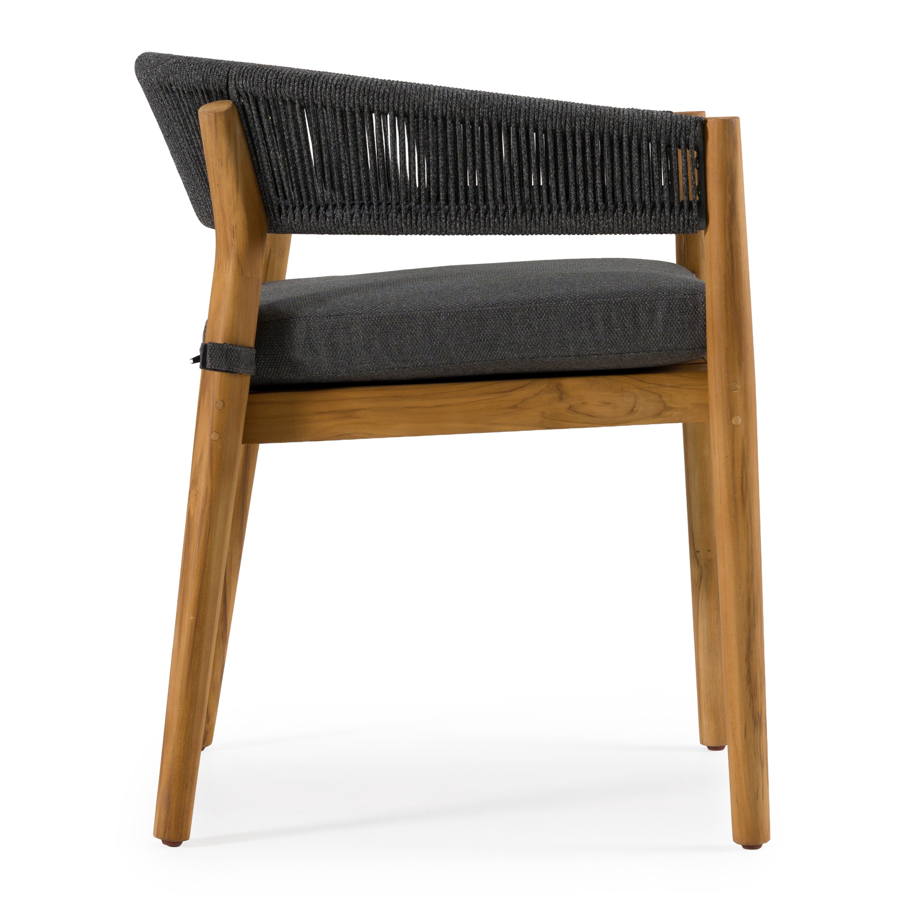 Kamari - Outdoor Grey Olefin Fabric + Teak Dining Chair (Set of 2)