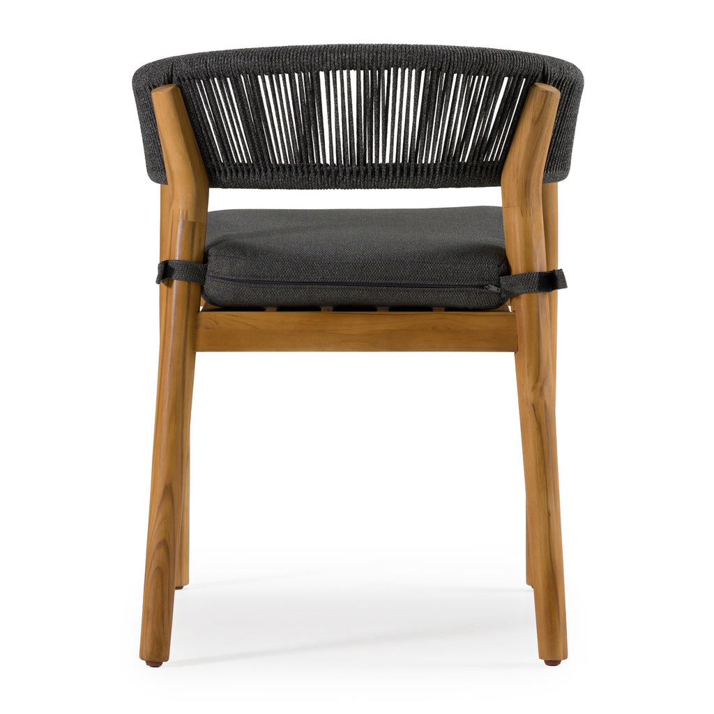 Kamari - Outdoor Grey Olefin Fabric + Teak Dining Chair (Set of 2)