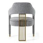 Kasem - Modern Grey Fabric + Gold Dining Chair