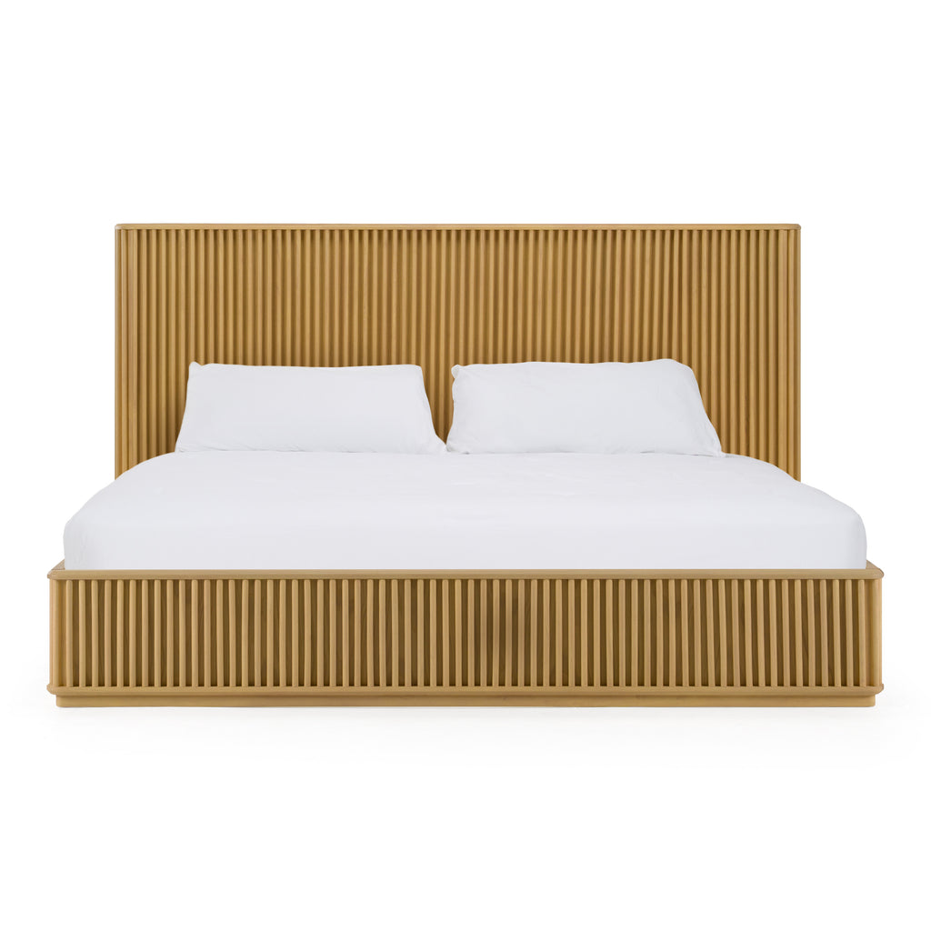 Kayce - Modern Natural Oak Bed - Modern Natural Oak Bed