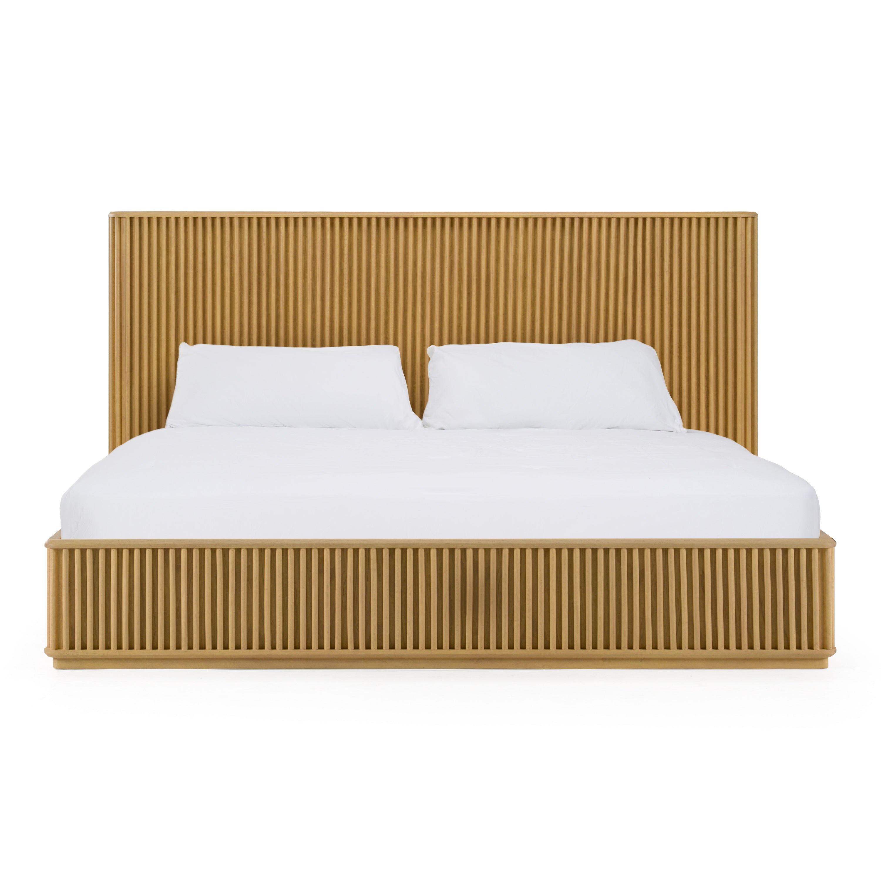 Kayce - Modern Natural Oak Bed - Modern Natural Oak Bed