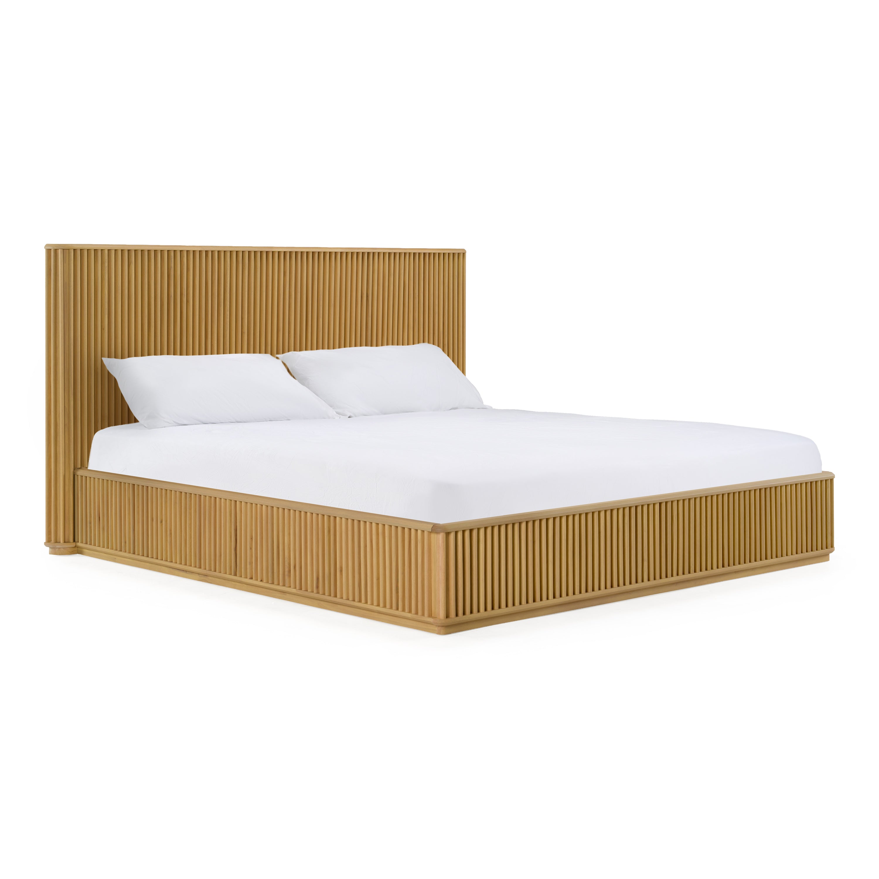 Kayce - Modern Natural Oak Bed - Modern Natural Oak Bed