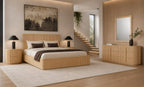 Kayce - Modern Natural Oak Bed - Modern Natural Oak Bed