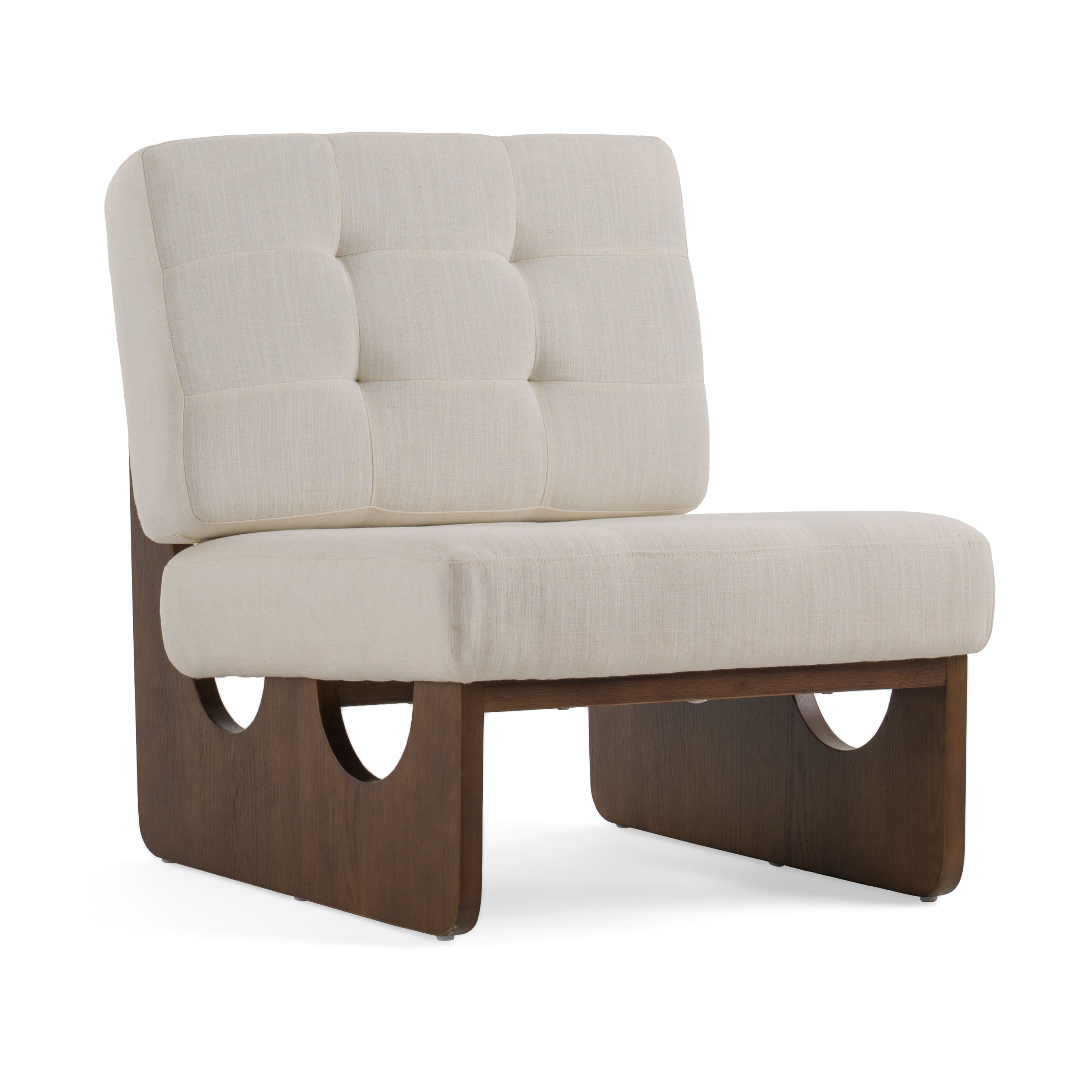 Modrest Kaylie - Contemporary Off White Accent Chair – Living Room View