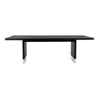 Kenda - Modern Black Ash + Stainless Steel Dining Table