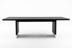 Kenda - Modern Black Ash + Stainless Steel Dining Table