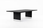 Kenda - Modern Black Ash + Stainless Steel Dining Table