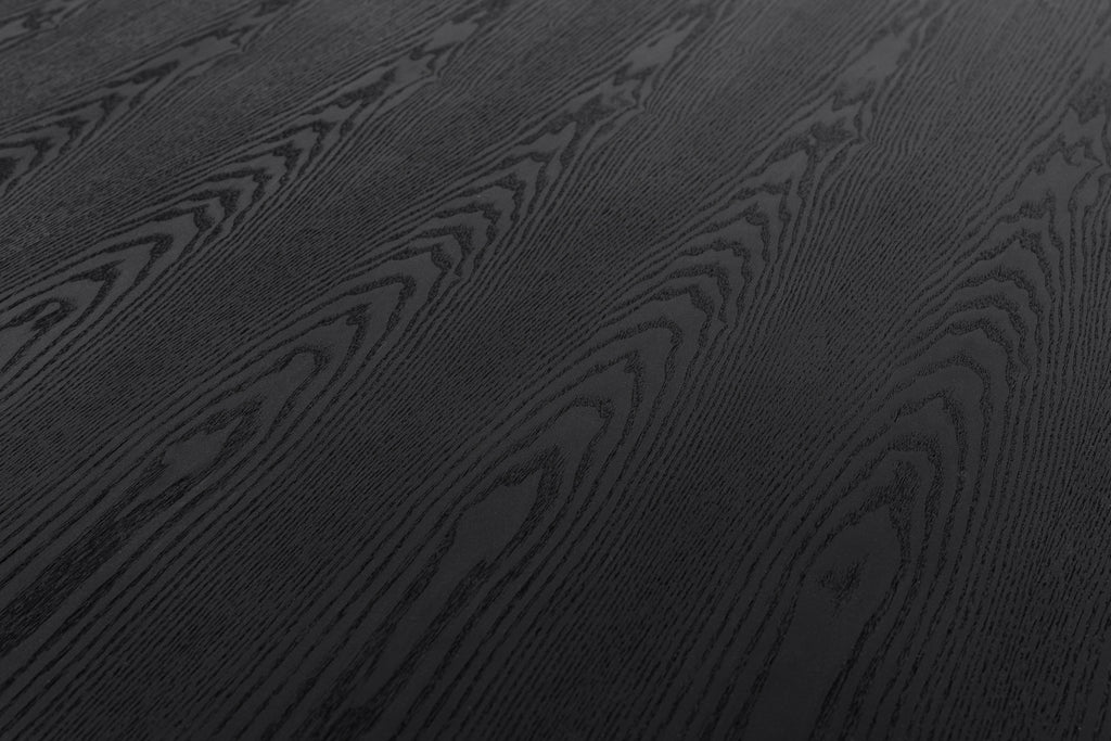 Kenda - Modern Black Ash + Stainless Steel Dining Table
