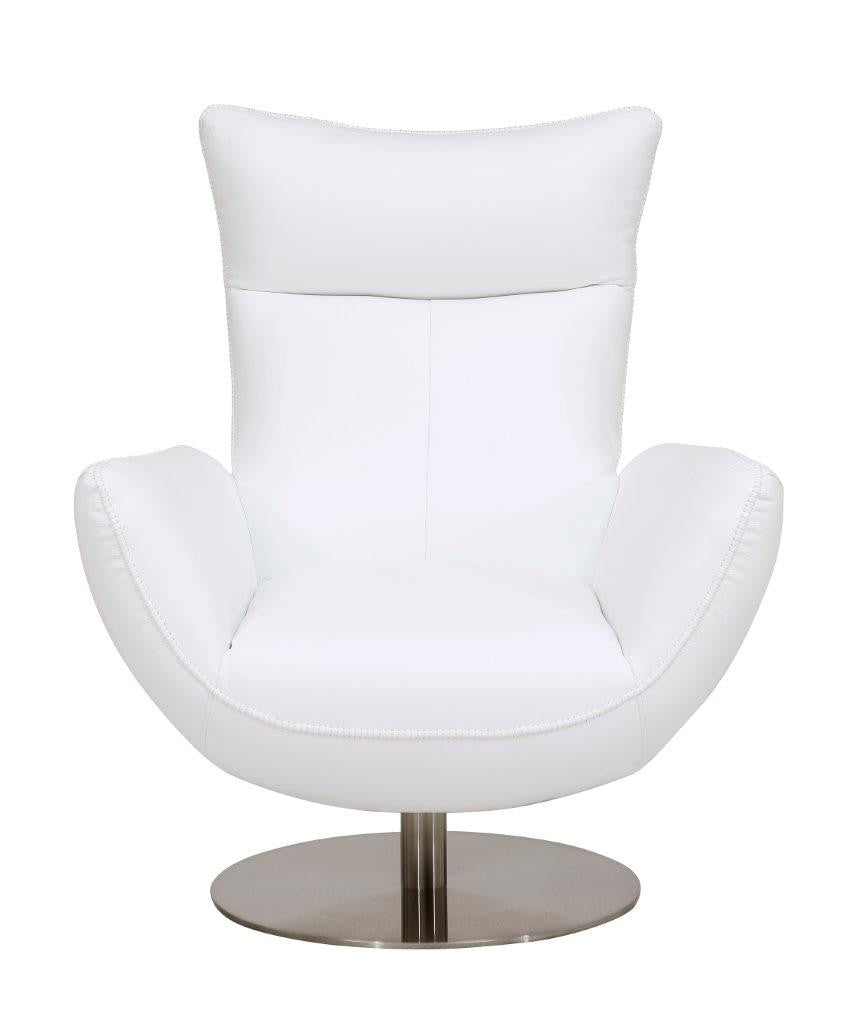 C74 DivanItalia White Lounge Chair – Top Grain Italian Leather